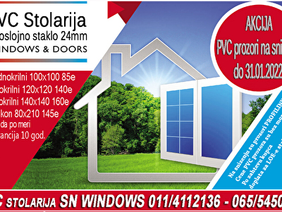 Pvc stolarija akcija, hit cena! pvc prozori i Pvc Balkonska vrata. Zbog velikog interesovanja na trzistu, ponovo su u prodaji pvc prozori - model 5 komora - PROFILINK EKO.